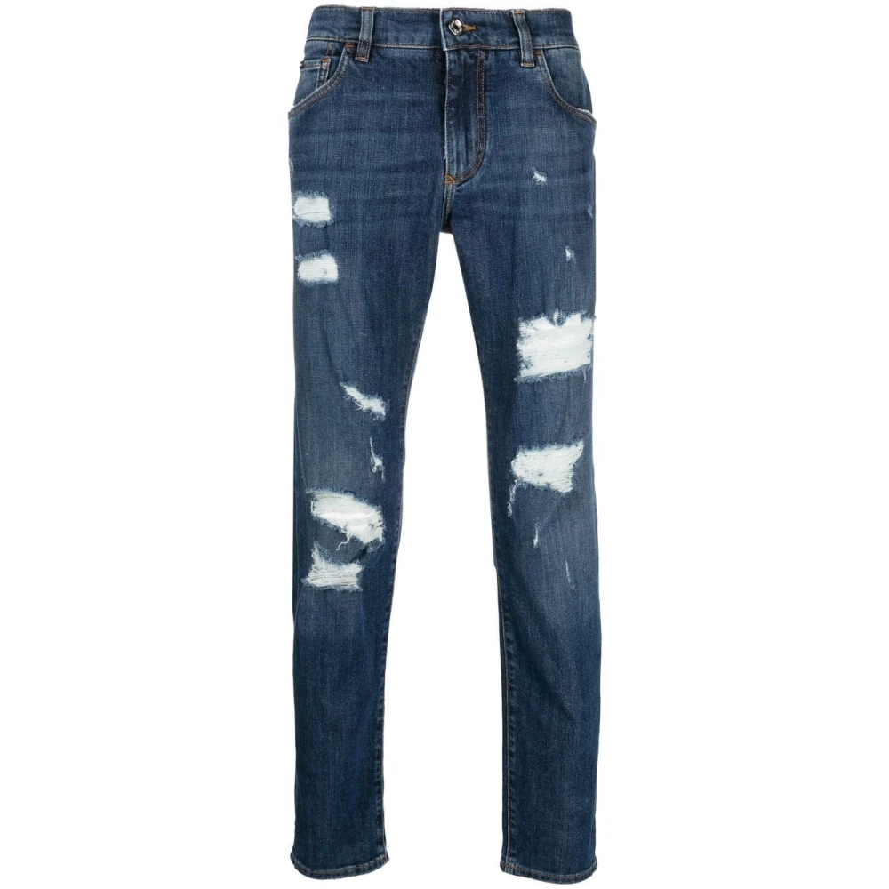 Dolce & Gabbana Witte Ss23 Slim-Fit Heren Jeans Blue Heren