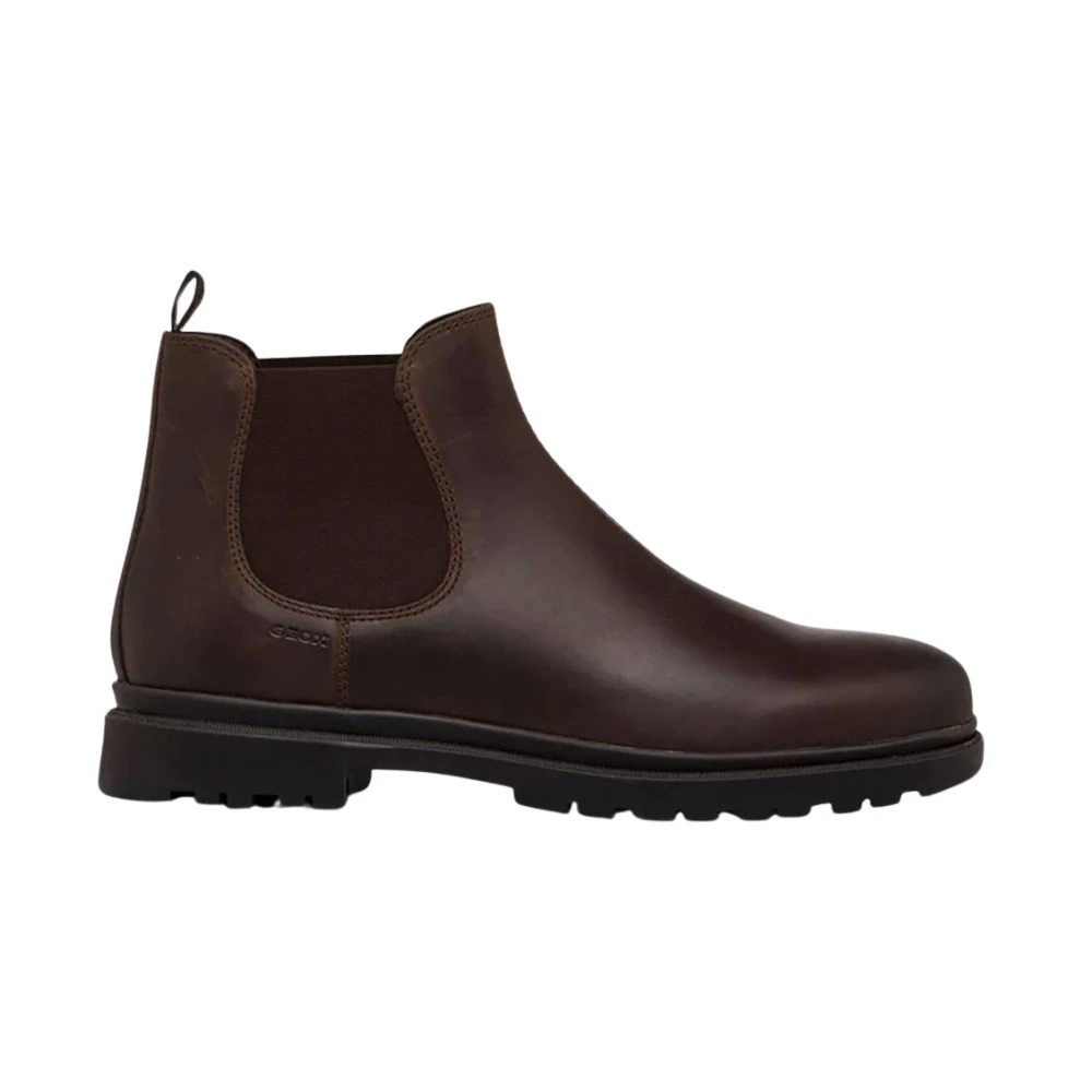 Geox Men's Brown Dark Beatles Ankle Boots - Chelsea Boots - 9 Uk - Shoes