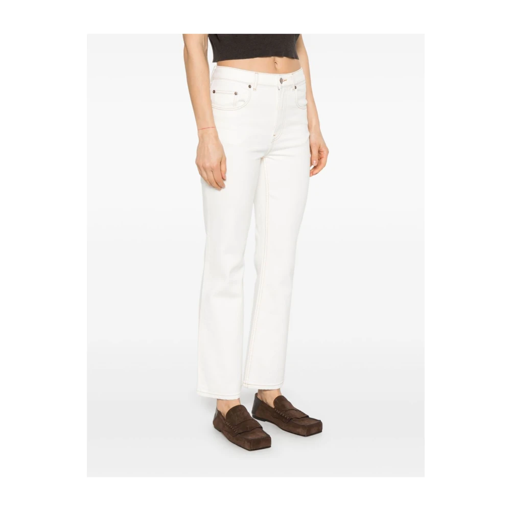 TORY BURCH Witte Jeans met Klassieke Vijf Zakken White Dames