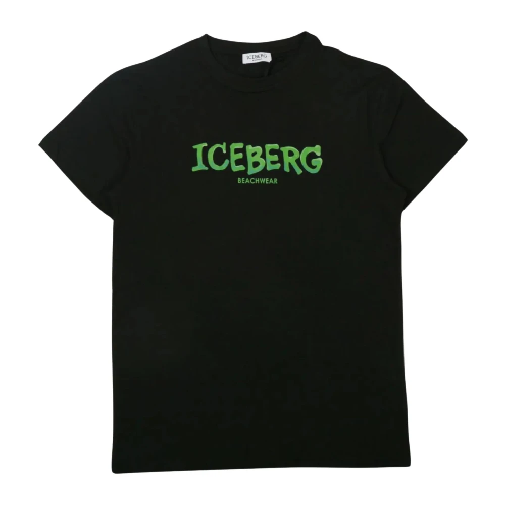 Iceberg Men's Black T-Shirts, M, Vertical T-Shirt Cotton