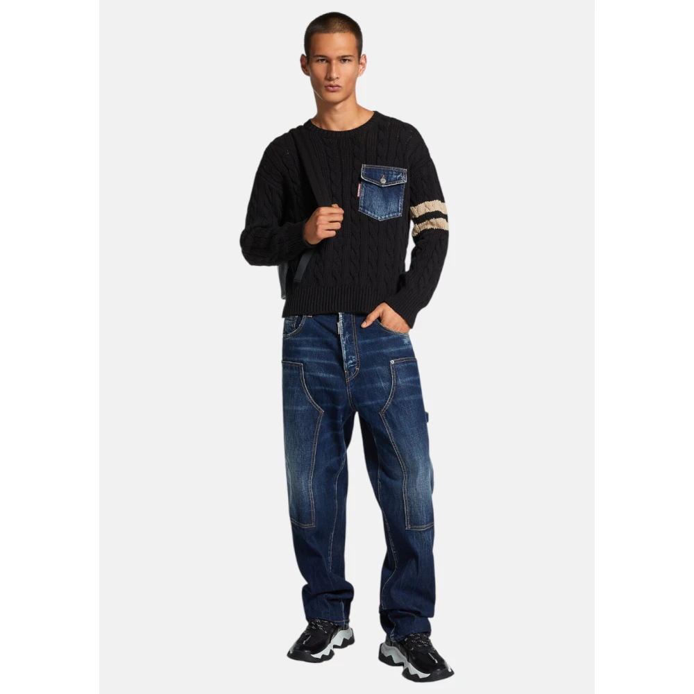 Dsquared2 Losse Timmerman Denim Jeans Blue Heren