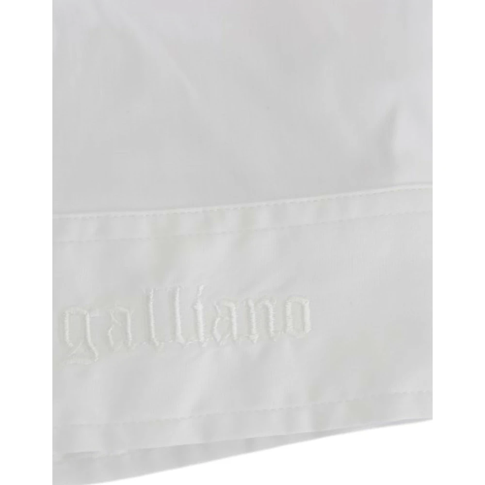 John Galliano Elegante witte blouse met korte mouwen White Dames