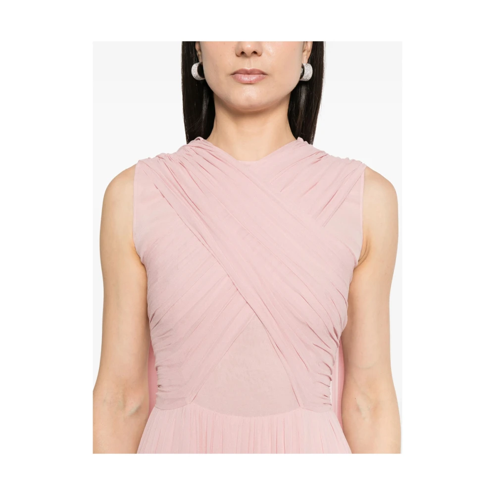Costarellos Bubblegum Roze Gedrapeerde Jurk met Sjerp Pink Dames