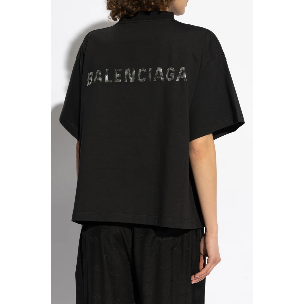 Balenciaga T-shirt met logo Black Dames