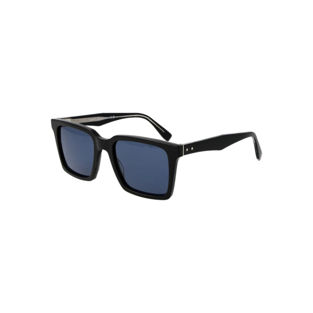 Tommy Hilfiger Men's Black Sunglasses, One Size, Square Sunglasses With Blue Lenses