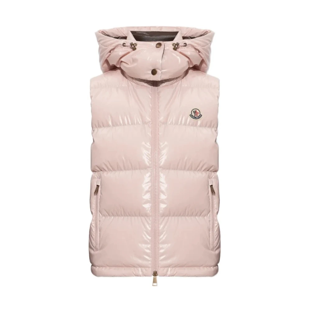 Moncler Niverolle Short Down Vest - Female - Waistcoats - Pink - S - Jackets