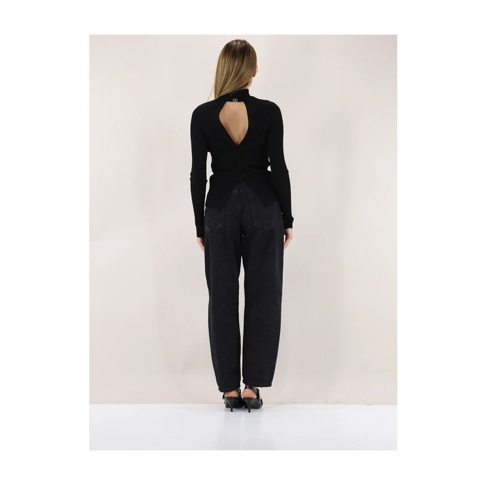Twinset Zwarte Truien Romantische Stijl Black Dames