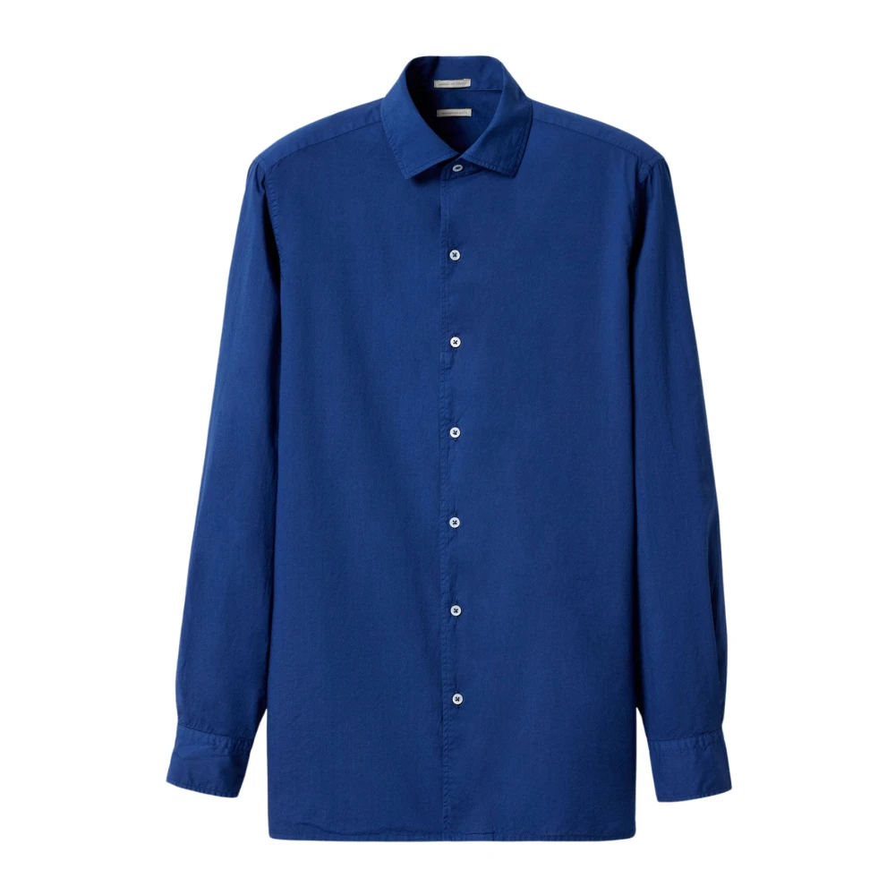Massimo Alba Katoenen Voile Polo Shirt Regular Fit Blue Heren