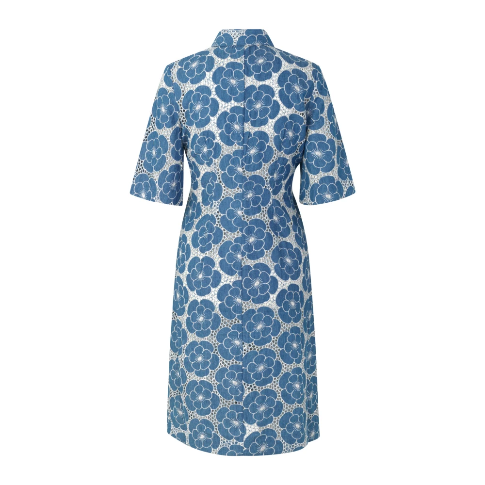 Samsøe Bloemenprint Midi Jurk Blue Dames