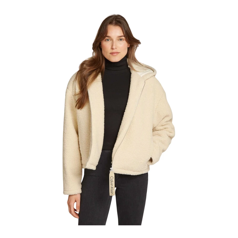 Calvin Klein Jeans Sherpa Jack voor Vrouwen Beige Dames