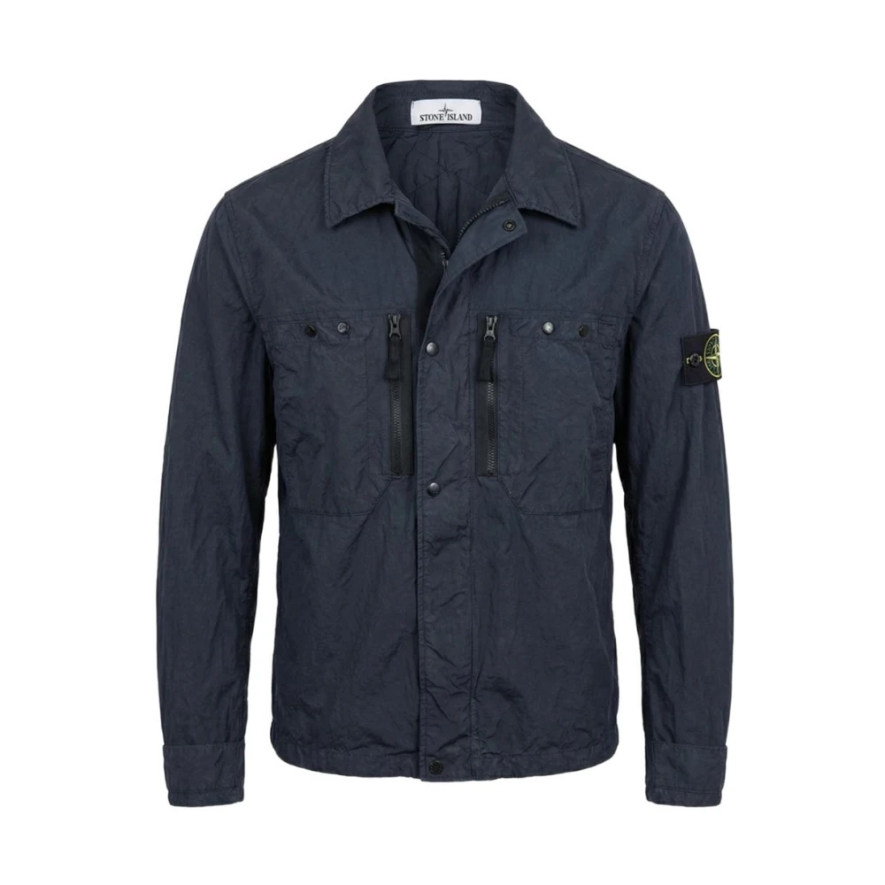 Stone Island Blue Coats - Male - Light Jackets - M - Jackets