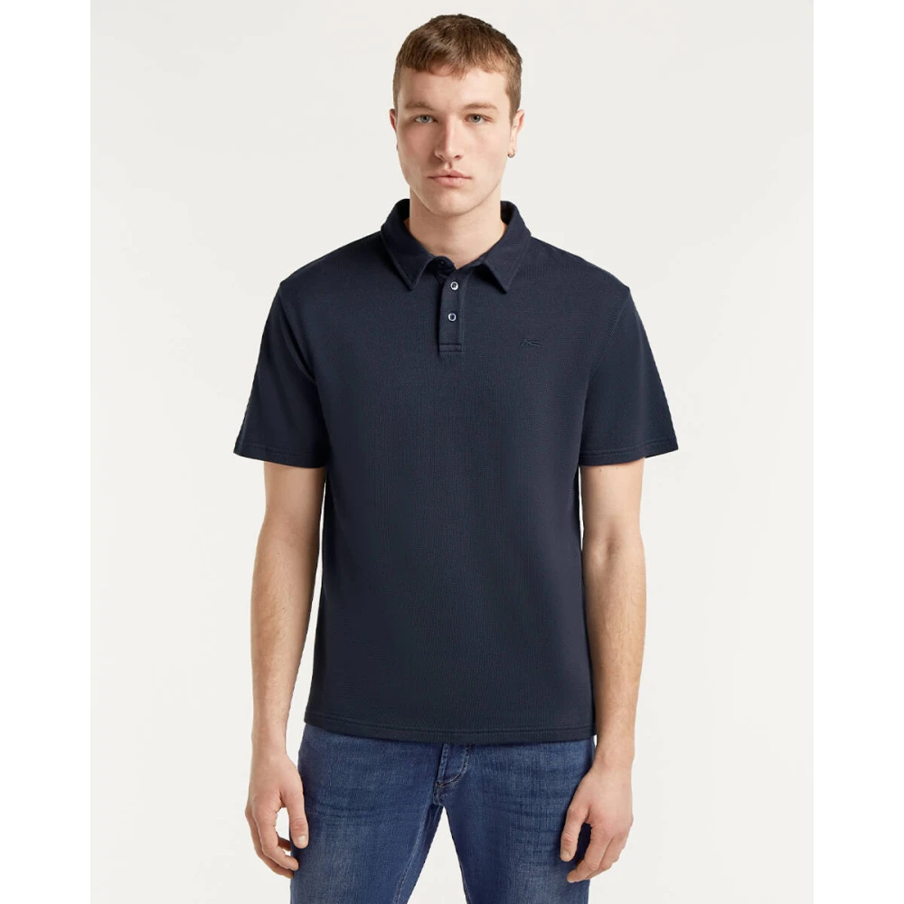 Denham The Jeanmaker Rich Polo LP Stijlvolle Polo Shirt Blue Heren