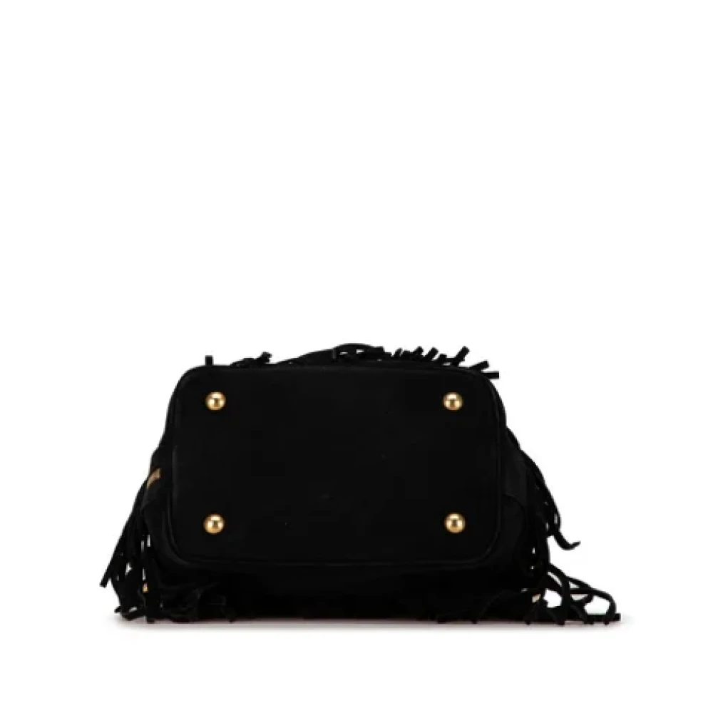 Saint Laurent Vintage Pre-owned Suede handbags Black Dames