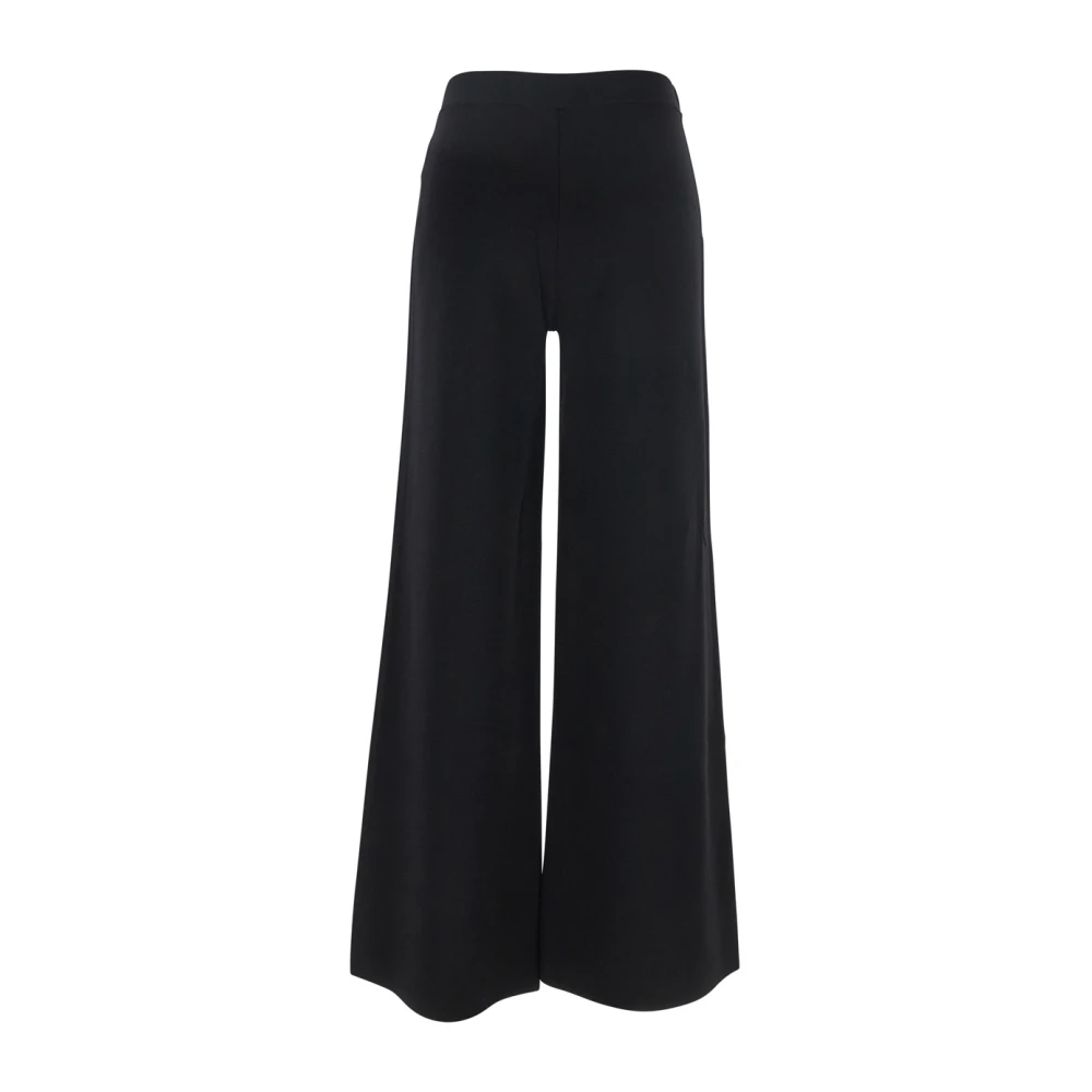 P.a.r.o.s.h. Zwarte elastische taille viscose blend broek Black Dames