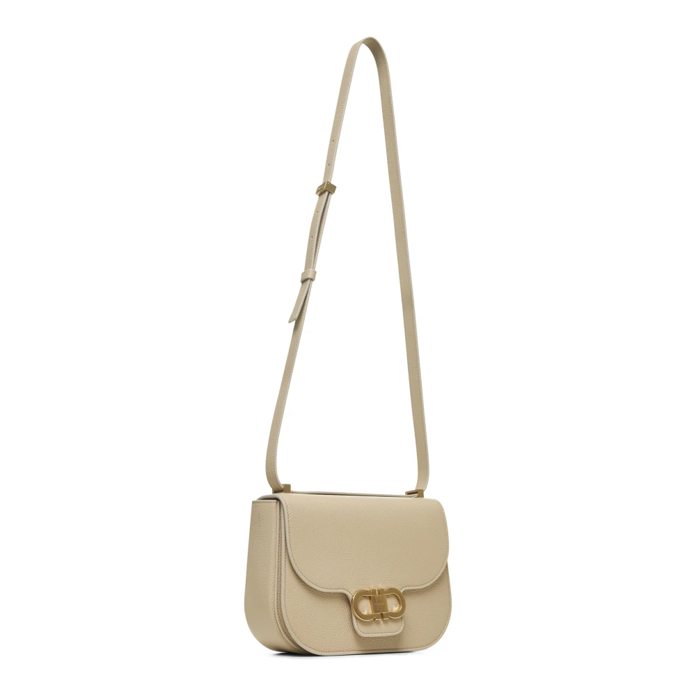 Salvatore Ferragamo Stijlvolle Schoudertas Beige Dames