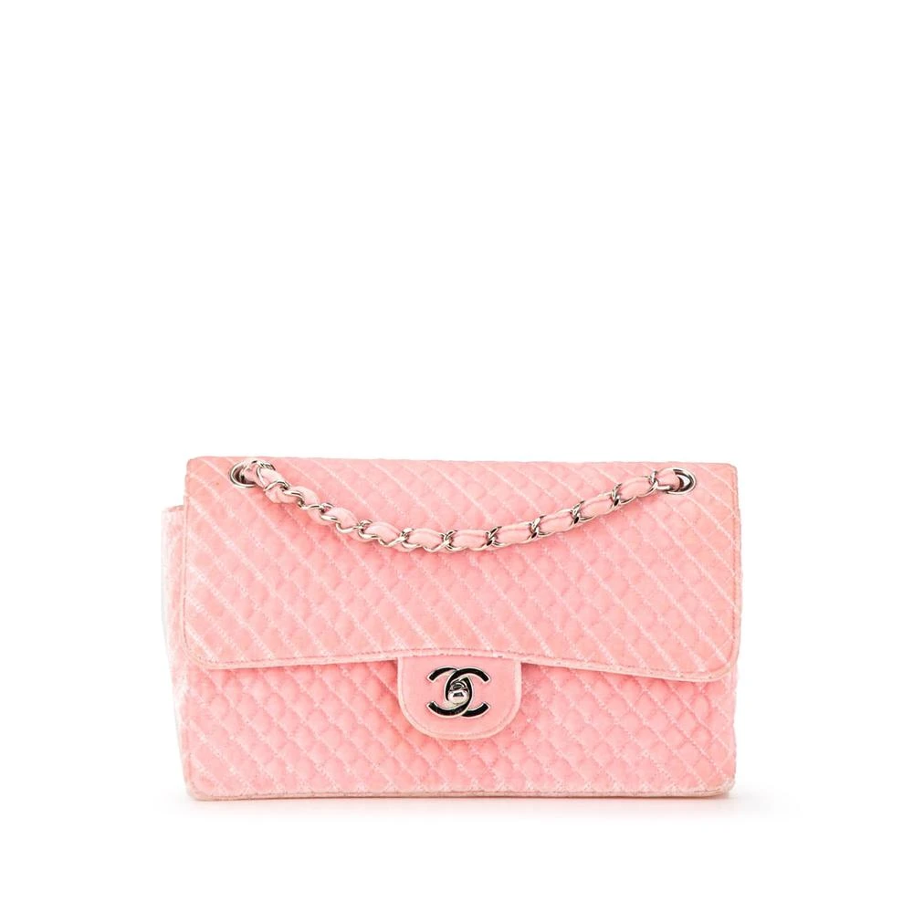 Chanel Vintage Women's Pink Pre-Owned Chain Detail Flap Closure Shoulder Bag