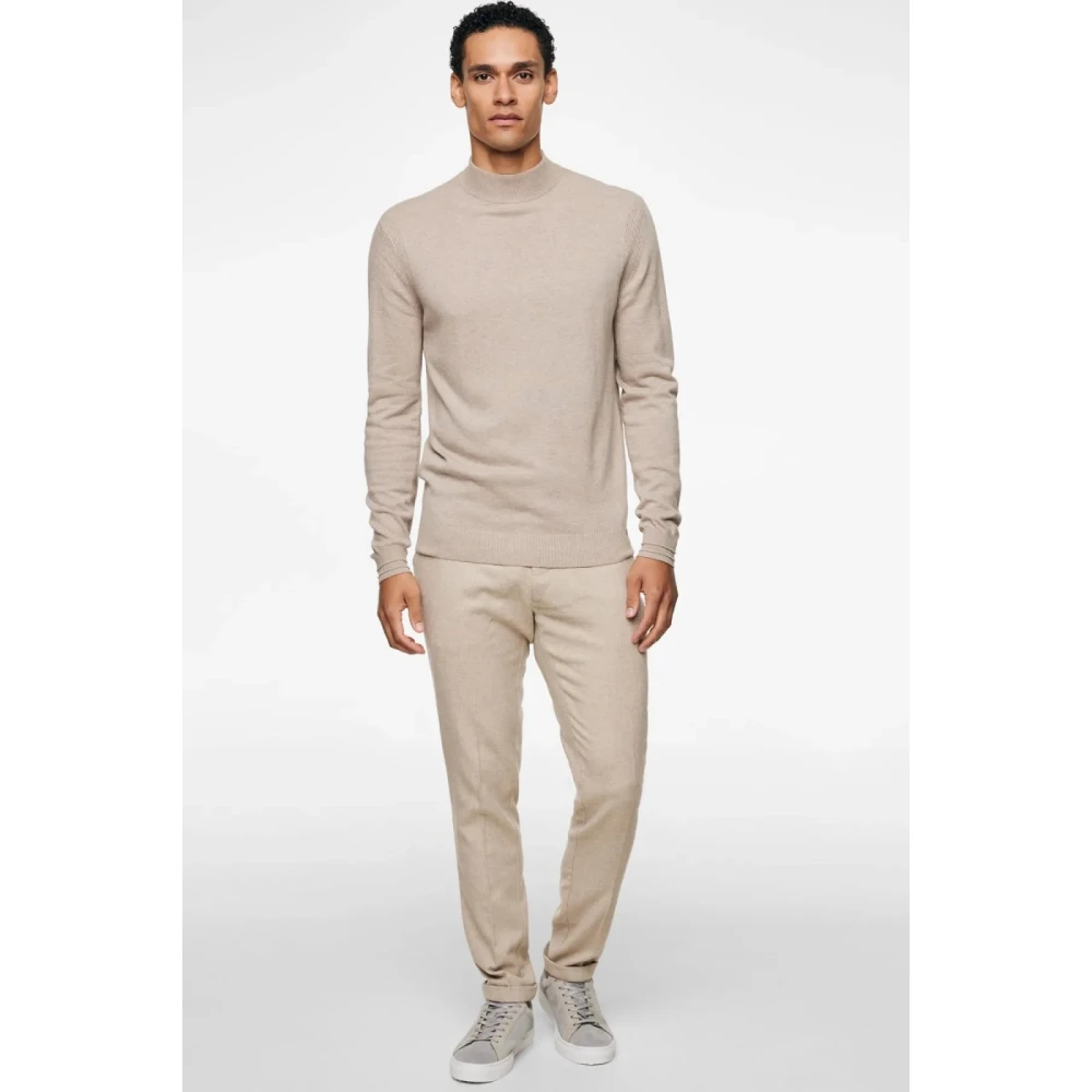 Gentiluomo Rol Kraag Trui Beige Heren