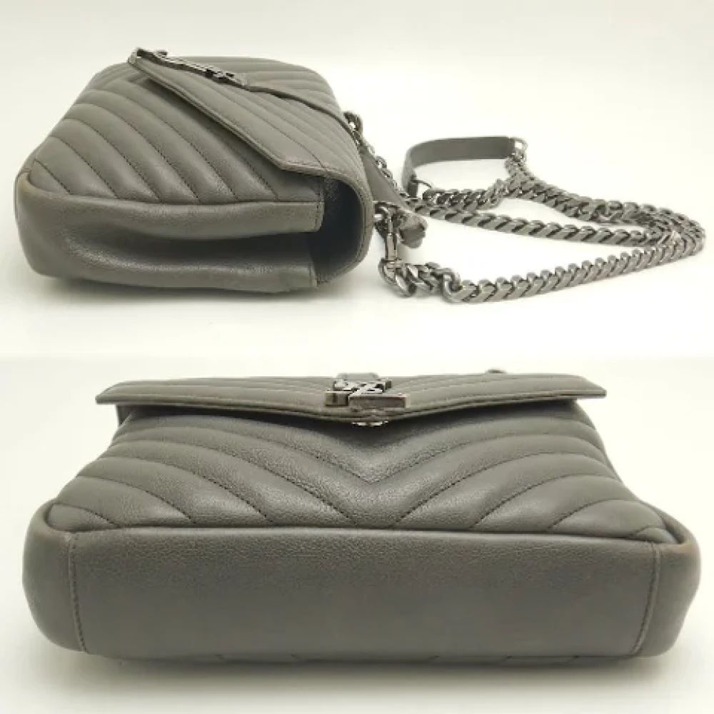 Yves Saint Laurent Vintage Pre-owned Leather handbags Gray Dames