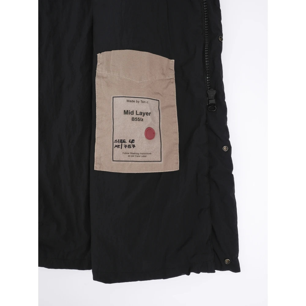 Ten C Zwarte Parka Mid Layer Jas Black Heren