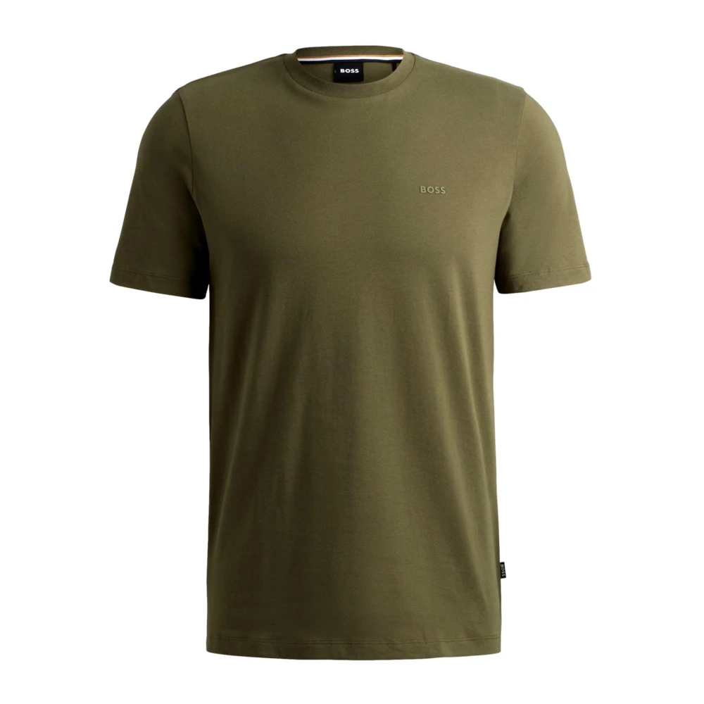 Hugo Boss Groene Katoenen Logo Print T-shirt Thompson Green Heren