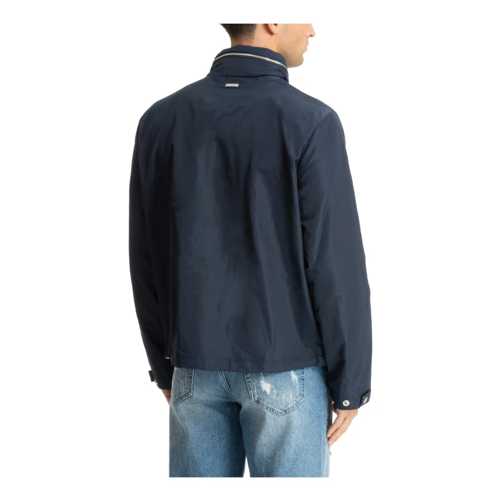 Michael Kors Jack met trekkoord rits en capuchon Blue Heren
