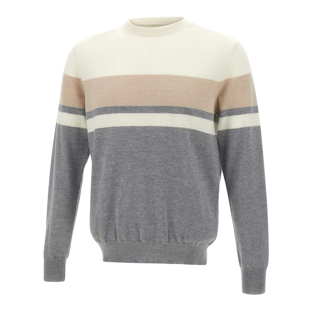 PESERICO Wol en kasjmier ronde hals trui Multicolor Heren