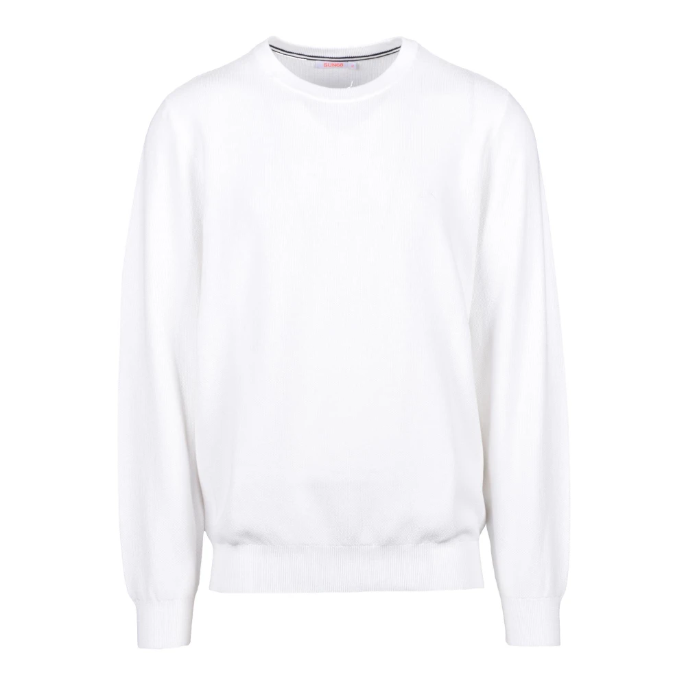 Sun68 Katoenen Gebreide Trui White Heren