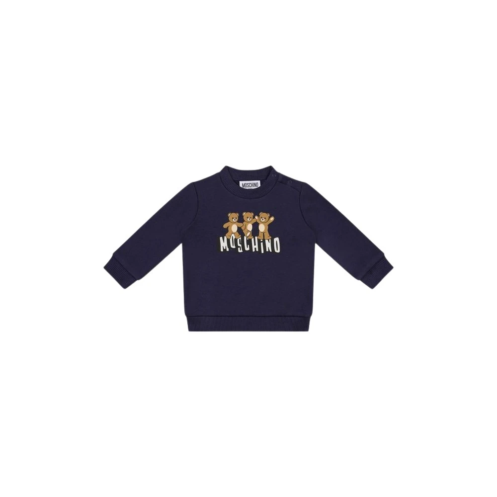 Moschino Blue Teddy Bear Cotton Sweatshirt - Unisex - Sweatshirts - 9 M - Sweatshirts & Hoodies