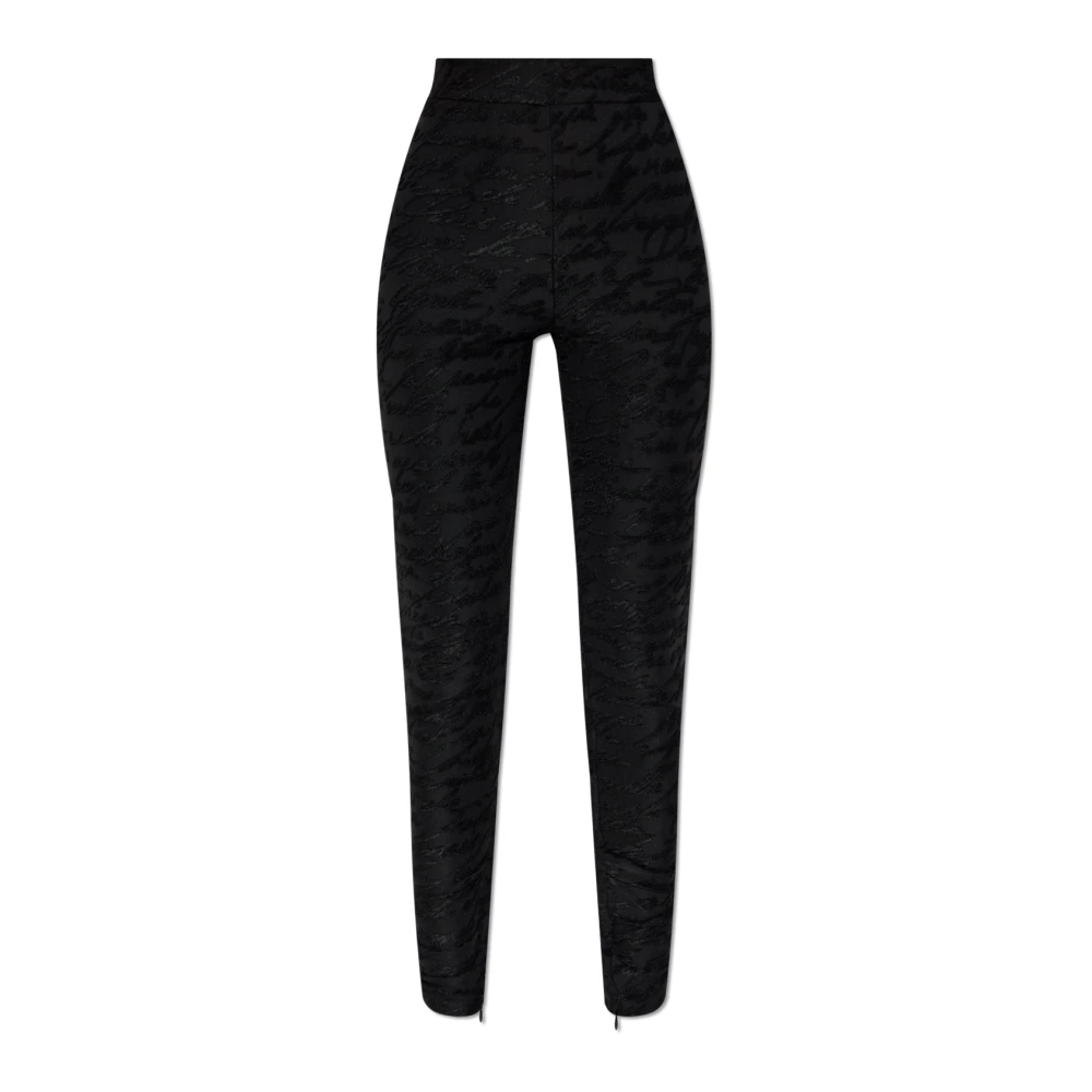 Balmain Jacquard gebreide leggings met 'Liefdesbrief' motief Black Dames