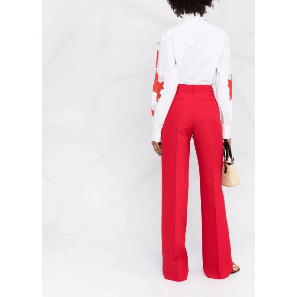 Valentino Wide Trousers Red Dames
