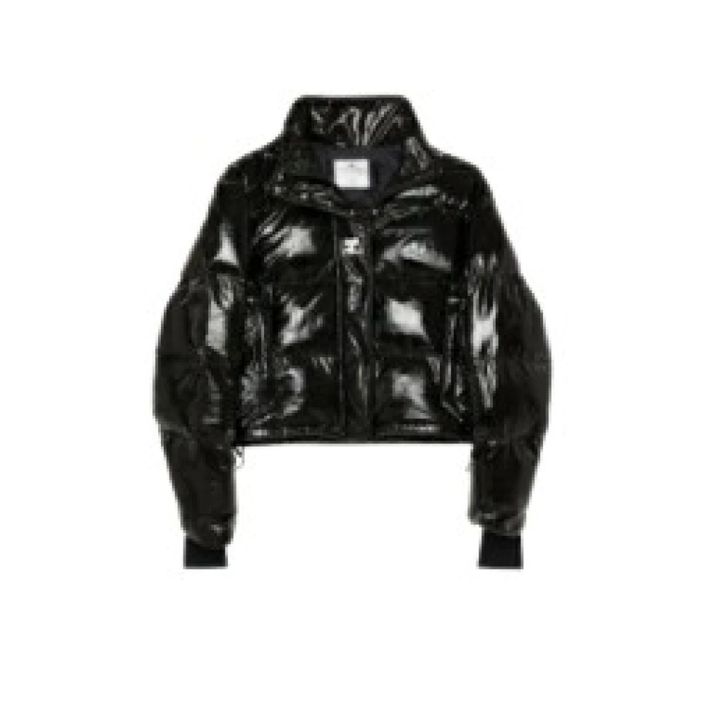 Courrèges Vinyl Puffer Jacket in Zwart Black Dames