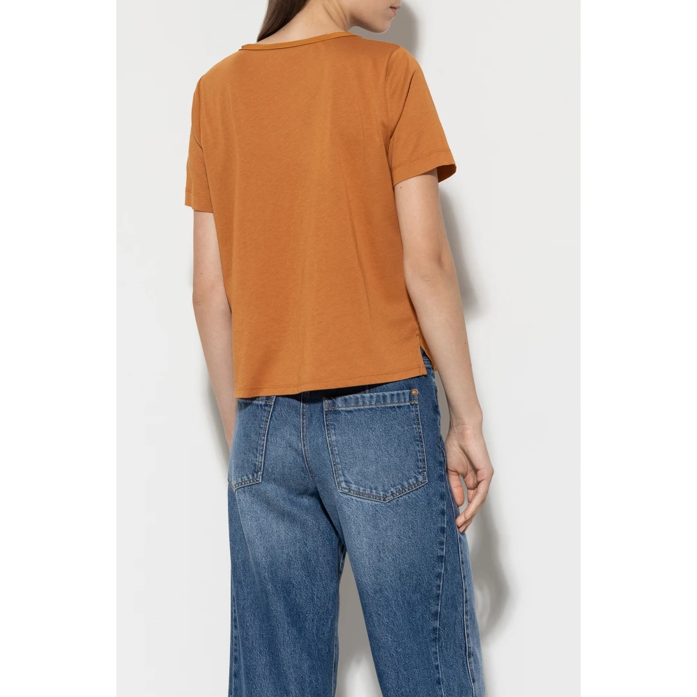 LUISA CERANO Zijde Mix T-shirt Kurkuma Orange Dames
