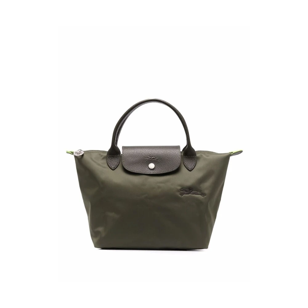 Longchamp Bosgroene Geborduurde Logo Handtas Green Dames