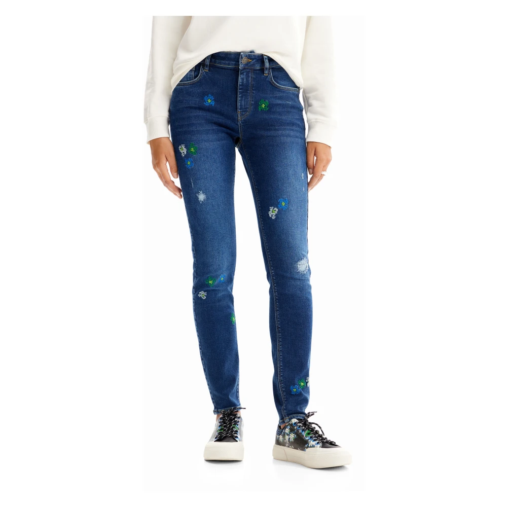 Desigual Slim Fit Dames Jeans Herfst Winter Collectie Blue Dames