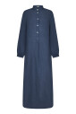 robe-en-lin-bleu-avec-col-mandarin
