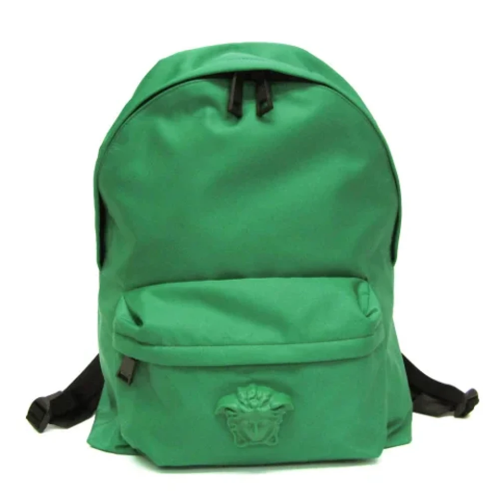 Versace Pre-owned Leather backpacks Green Dames