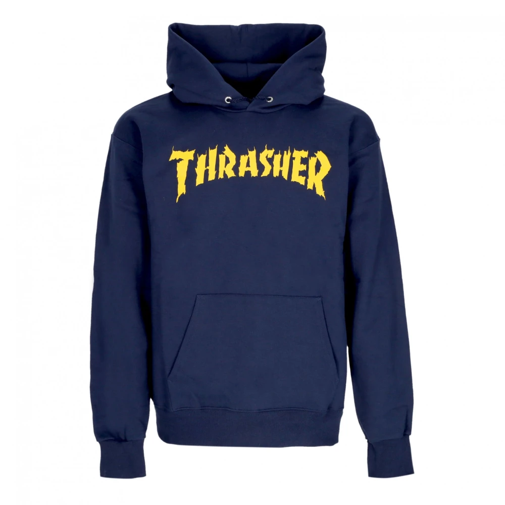 Thrasher Burn It Down Navy Hoodie Streetwear Blue Heren