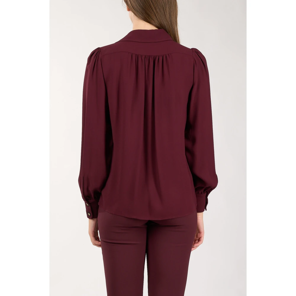 Elisabetta Franchi Georgette blouse met verwijderbare ketting Red Dames