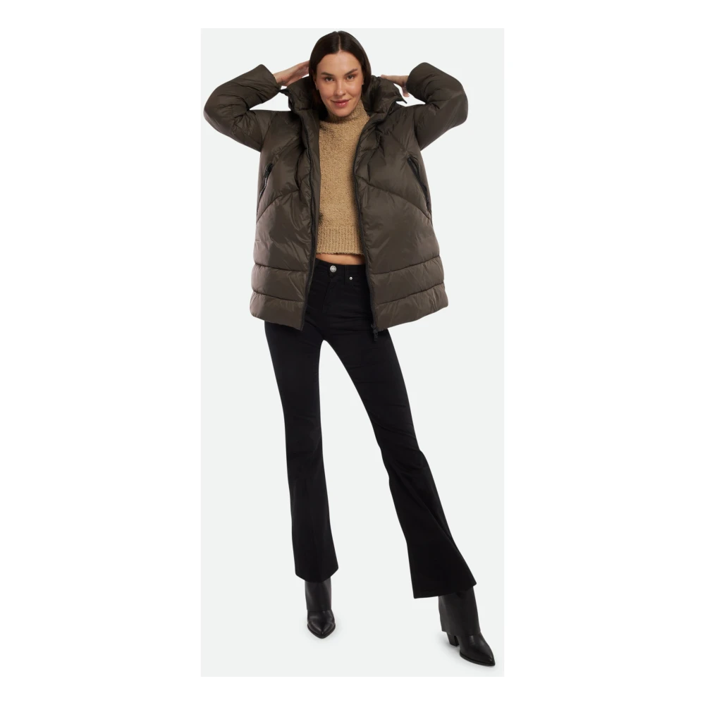 Canadian Classics Bruine Oversized Gewatteerde Jas met Capuchon Brown Dames