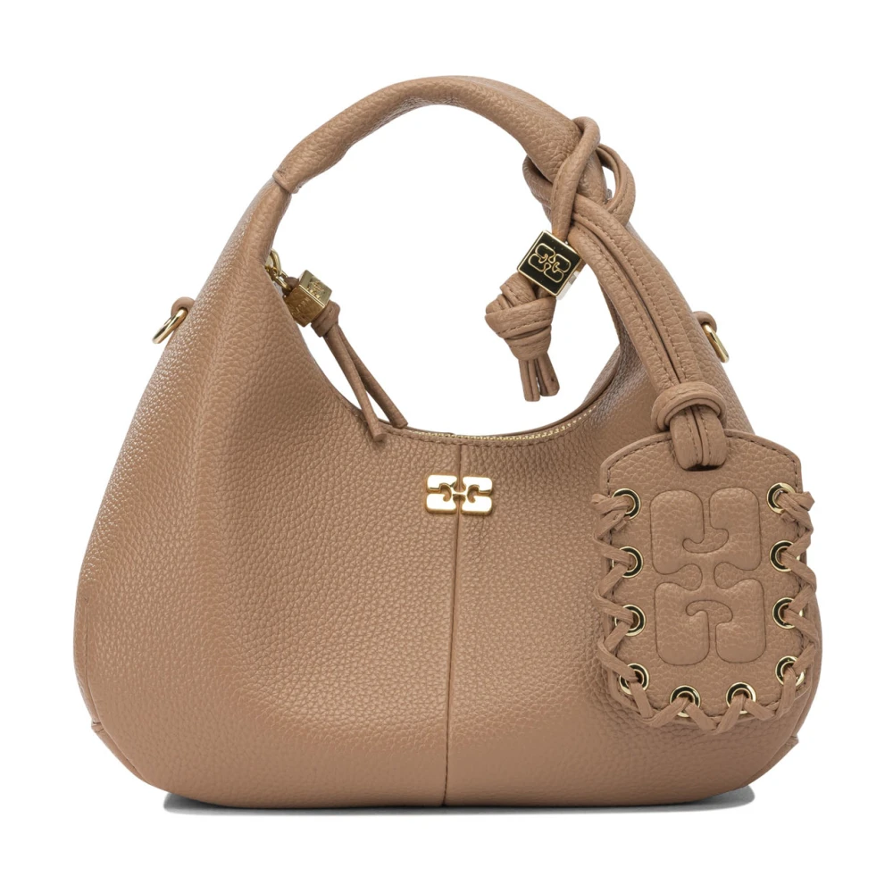 Ganni Beige Hobo Mini Handbag - Woman Handbags One Size - Immagine 7