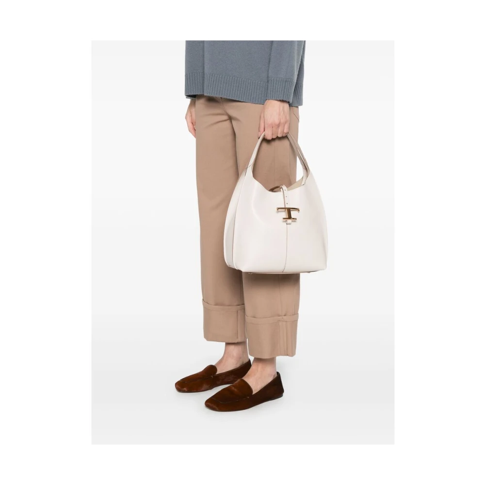 TOD'S Witte Riem Handtas met Verwijderbare Pouch White Dames