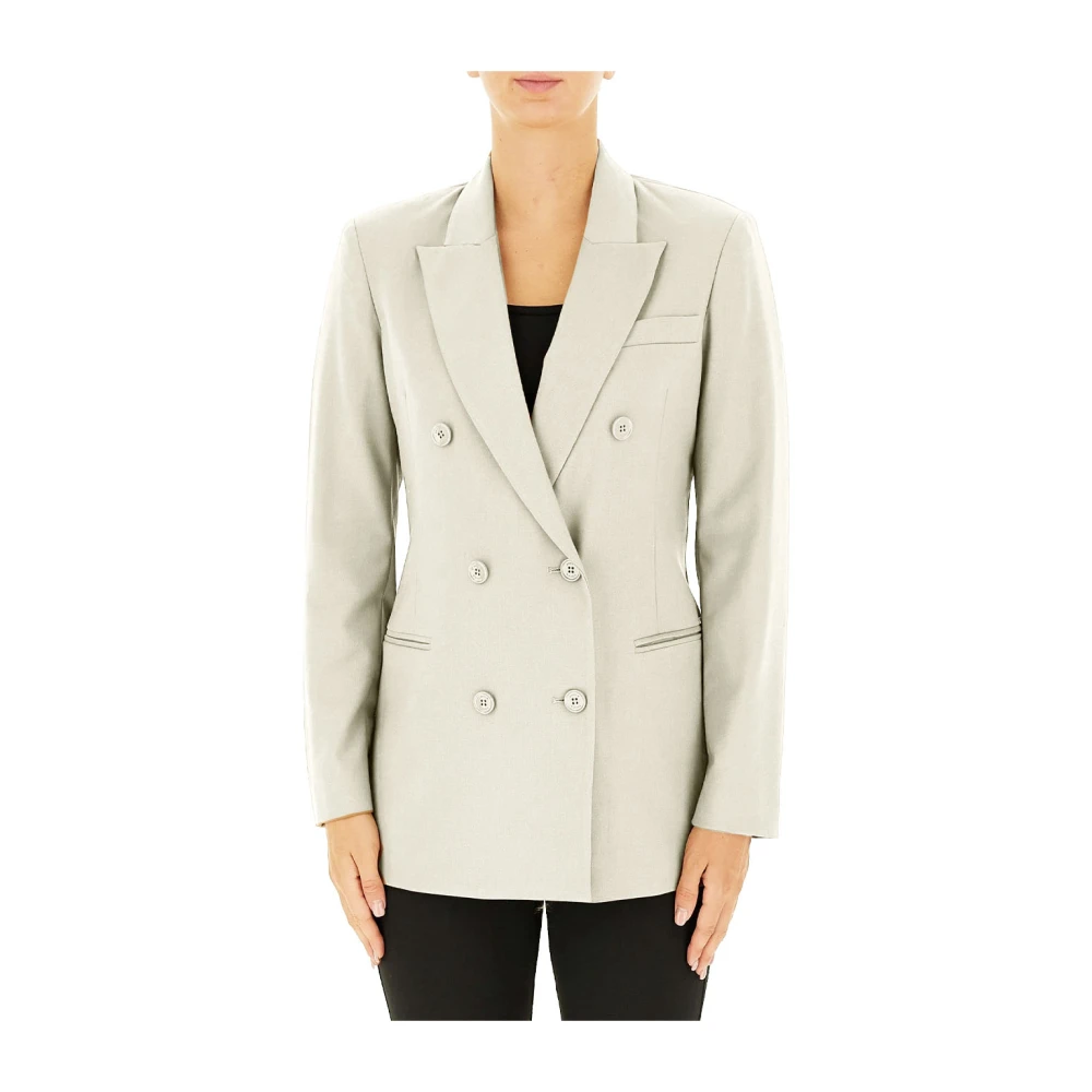 Kocca Polyester blazer rechte snit dubbele rij White Dames