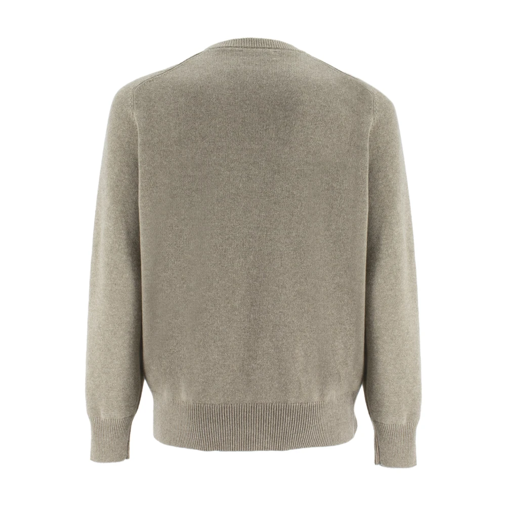 BRUNELLO CUCINELLI Kasjmier Crew-Neck Jumper met Trims Gray Heren