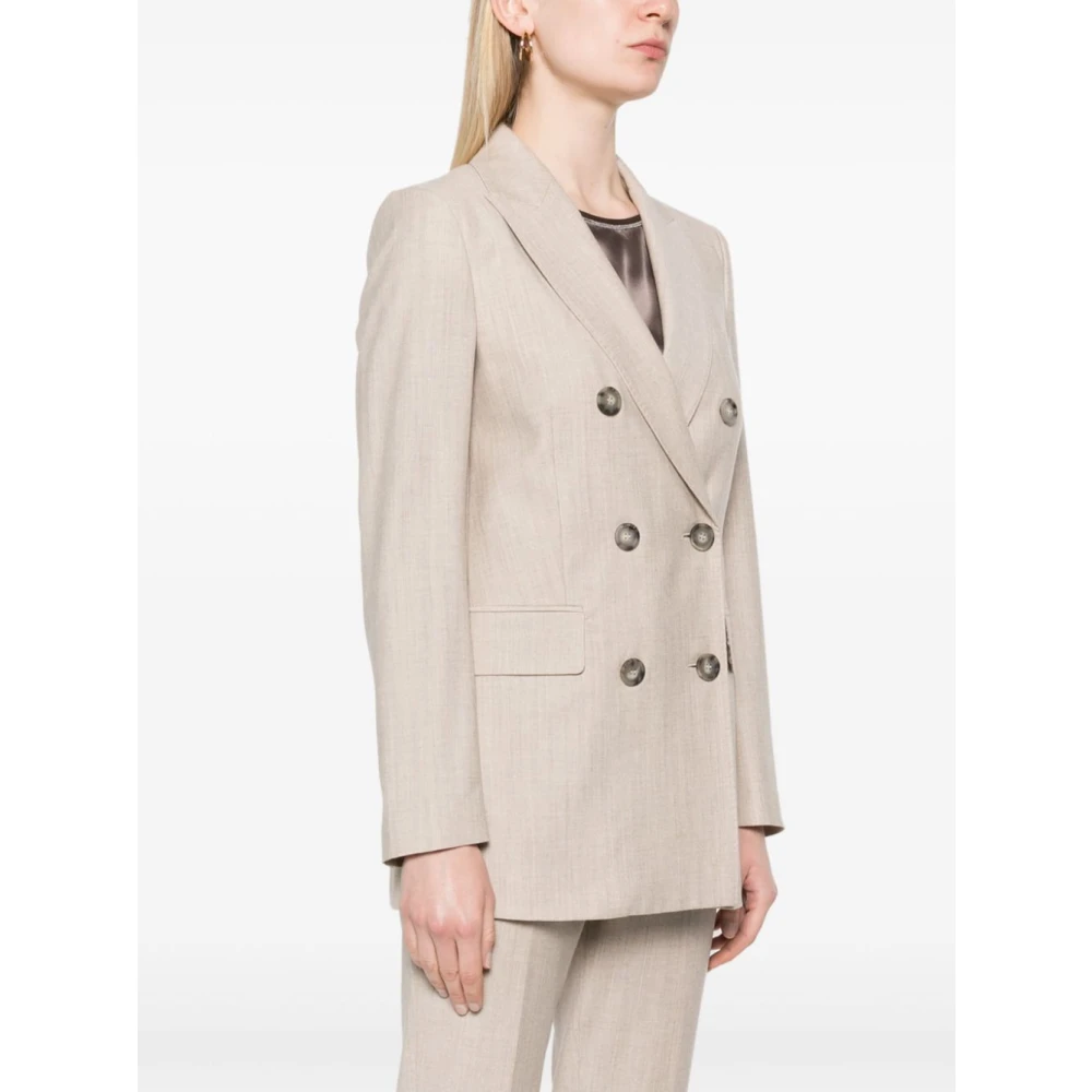PESERICO Stijlvolle Jas voor Vrouwen Beige Dames