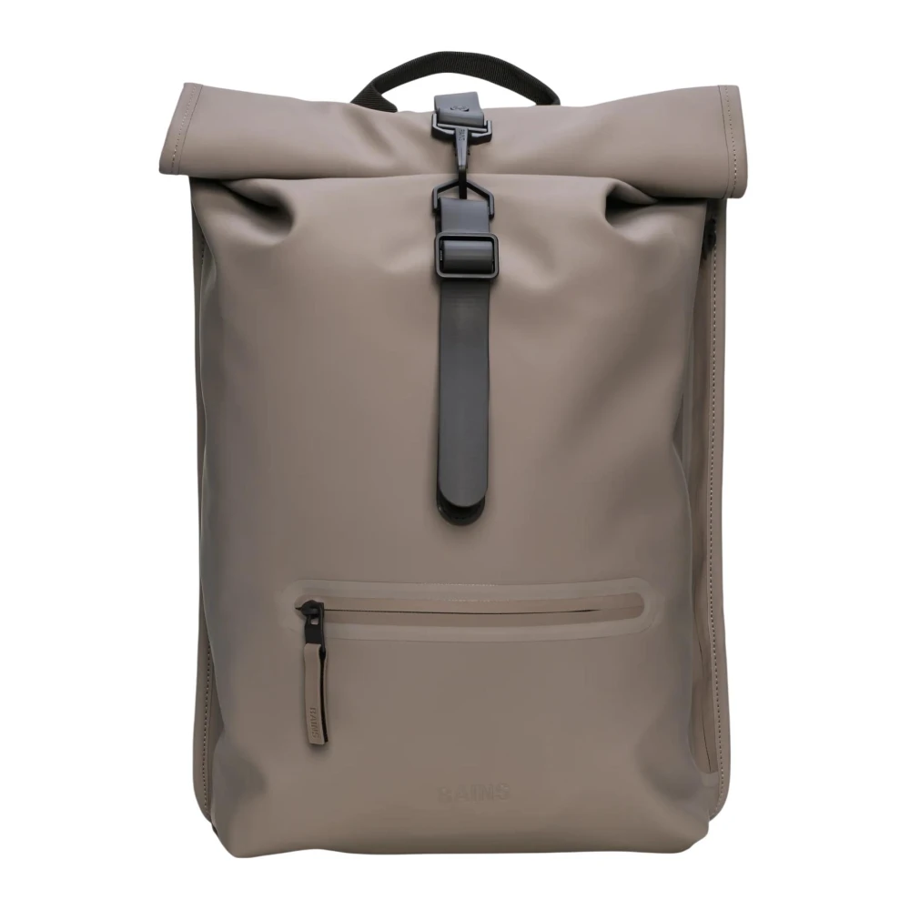 Rains , Backpacks, Male, Beige, One Size, Rolltop Rucksack W3