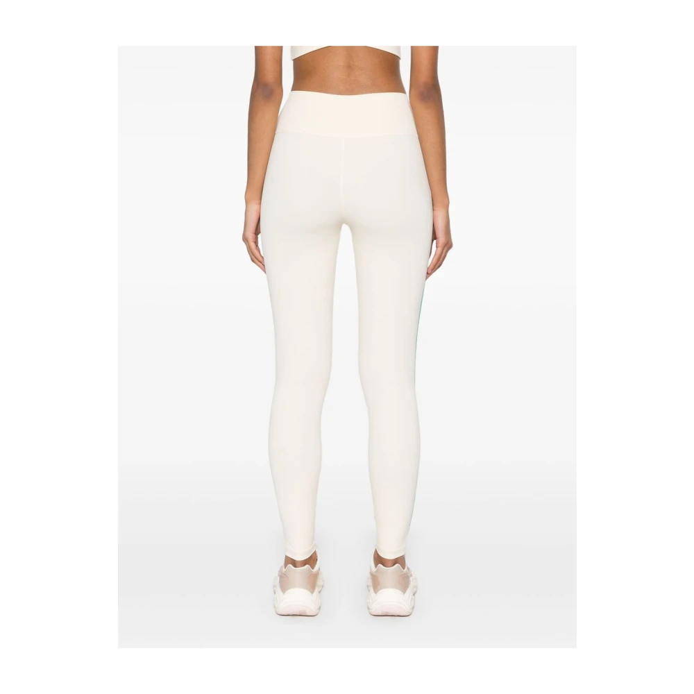 Sporty & Rich Sportieve Leggings Beige Groen Elastisch Ademend White Dames