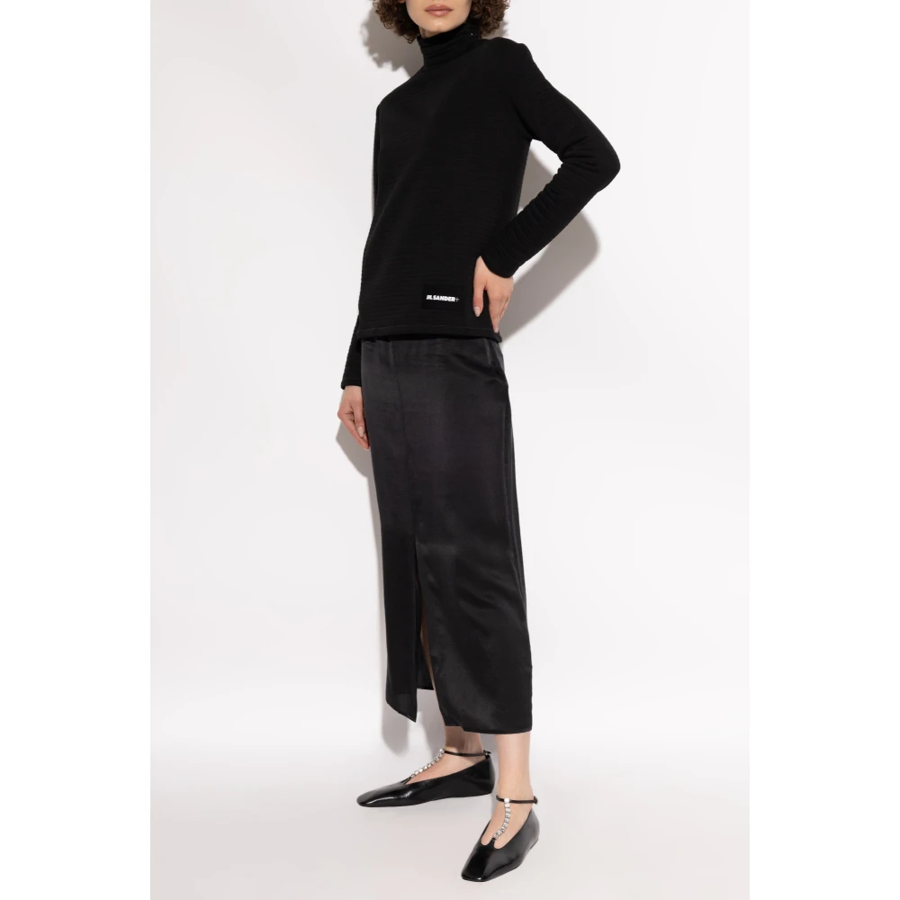 Jil Sander Top met logo Black Dames