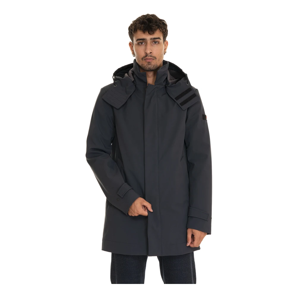Peuterey Jas met afneembare capuchon en Primaloft-stof Blue Heren