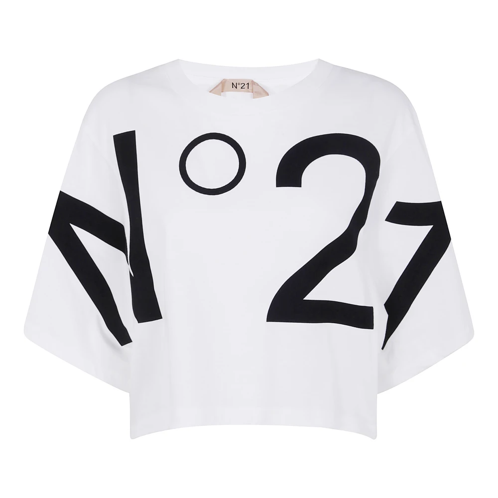 N21 Casual Jersey T-shirt White Dames