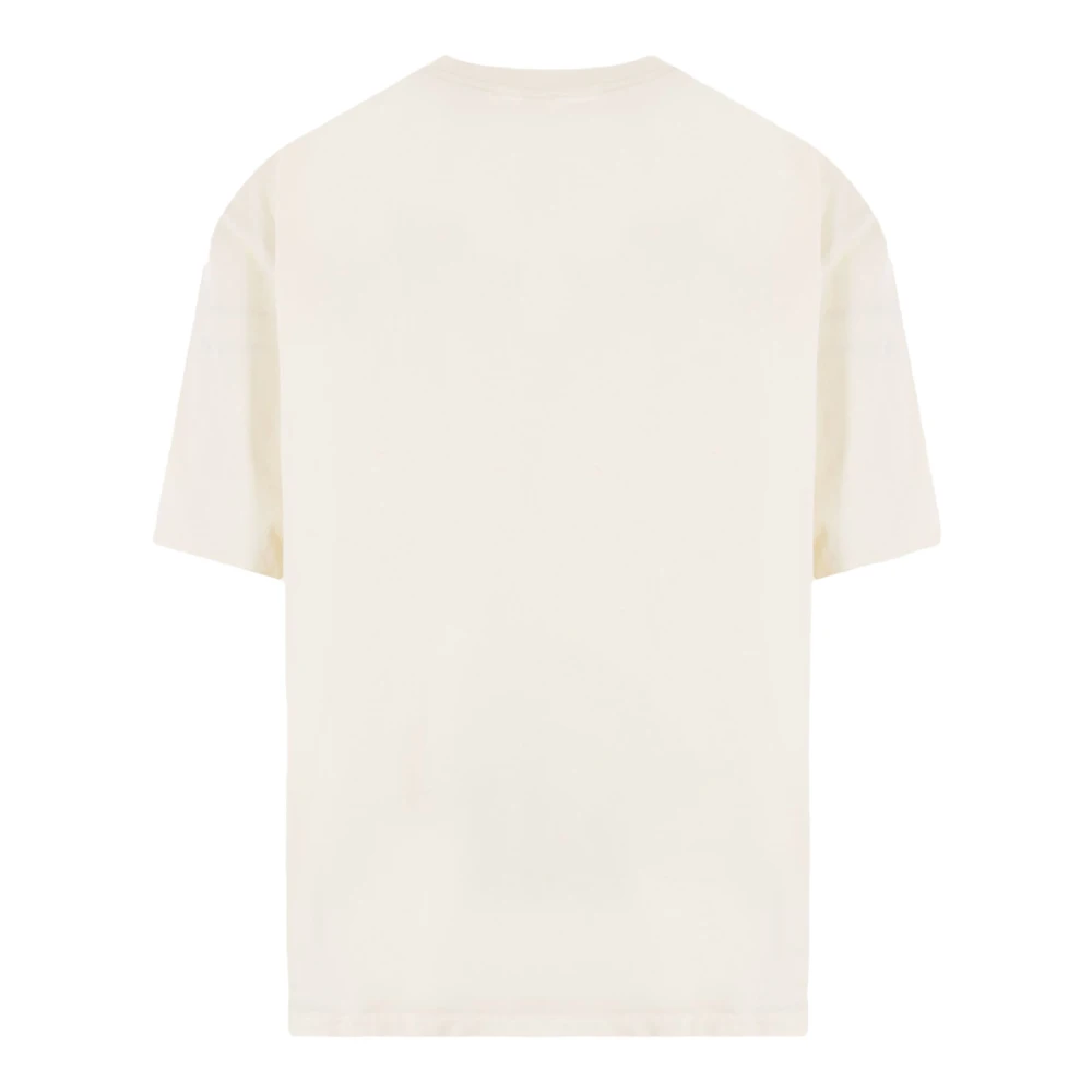 Rhude Witte Katoenen T-shirt met Logo Print White Heren